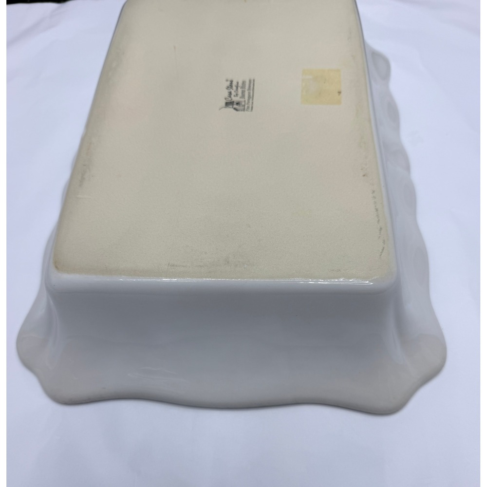 Casa Stone by Casafina White Stoneware Scalloped Rectangular Baker Set of 2 - Picture 5 of 12